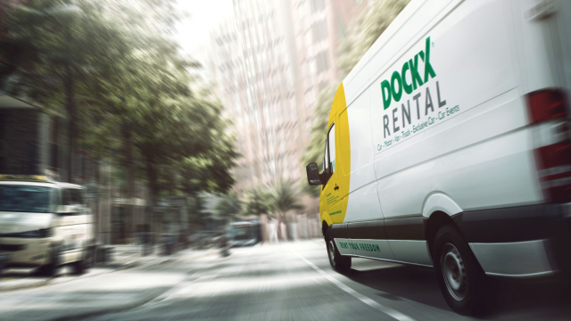 Dockx van riding on the street